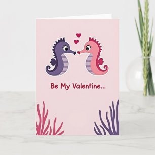 Carte de la Saint-Valentin Hippocampe Amour