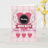 Carte de la Saint-Valentin Hockey Love (Fleur jaune)