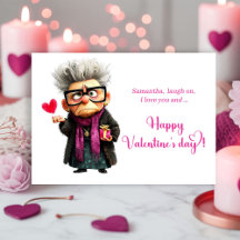 Carte de la Saint-Valentin Humeur de Vieille Dame 