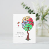 Carte de la Saint-Valentin illustrée avec un arbre (Debout devant)