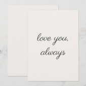 Carte de la Saint-Valentin imprimable minimale  (Devant / Derrière)
