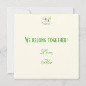 Carte de la Saint-Valentin jaune pour merle bleu (Dos)