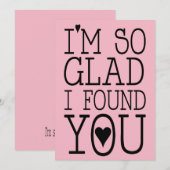 Carte de la Saint-Valentin Je suis si heureux de t (Devant / Derrière)