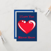 Carte de la Saint-Valentin 'Je t'aime' (Devant/Arrière en situation)