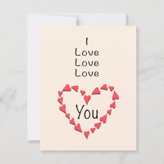 Carte de la Saint-Valentin Je t'aime beaucoup (Devant)