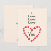 Carte de la Saint-Valentin Je t'aime beaucoup (Devant / Derrière)