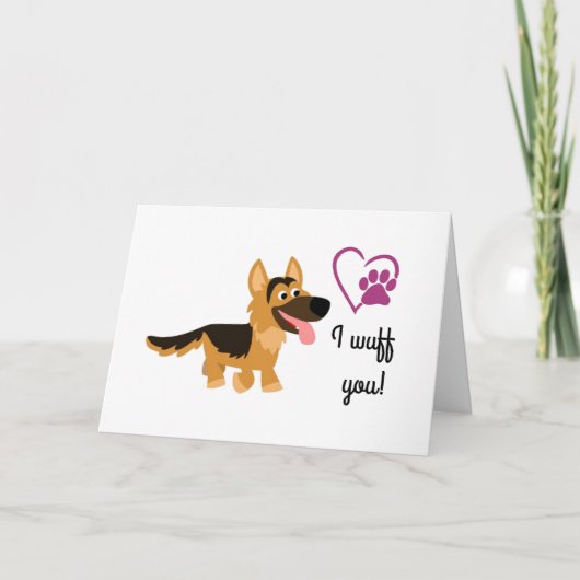Carte de la Saint-Valentin "Je t'aime en chien" (Devant)