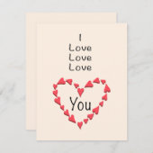 Carte de la Saint-Valentin Je T'aime Je T'adore (Devant / Derrière)