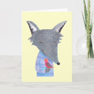 Carte de la Saint-Valentin Je T'Aime Oiseau Loup