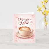 Carte de la Saint-Valentin Je T'aime Un Latte (Fleur jaune)