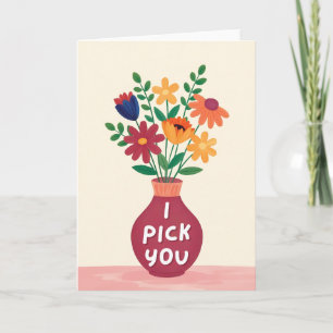 Carte de la Saint-Valentin Je Te Choisis Fleur Sau