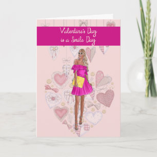 Carte de la Saint-Valentin Jour du Sourire Femme
