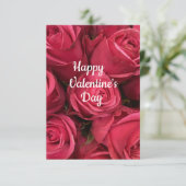 Carte de la Saint-Valentin joyeuse à fleurs roses (Debout devant)