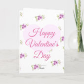 Carte de la Saint-Valentin Joyeuse avec Cœur Rose  (Dos)