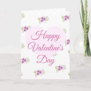 Carte de la Saint-Valentin Joyeuse avec Cœur Rose 
