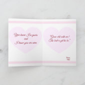 Carte de la Saint-Valentin Joyeuse avec Cœur Rose  (Intérieur)