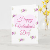 Carte de la Saint-Valentin Joyeuse avec Cœur Rose  (Fleur jaune)