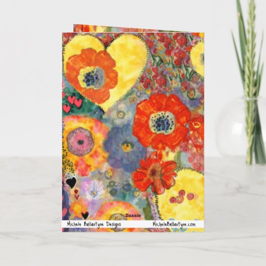 Carte de la Saint-Valentin joyeuse avec des cœurs  (Dos)