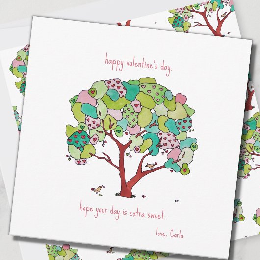 Carte de la Saint-Valentin Joyeuse avec l'Arbre du