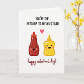 Carte de la Saint-Valentin Ketchup Moutarde (Fleur jaune)