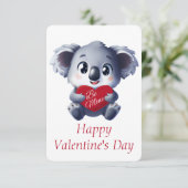 Carte de la Saint-Valentin Koala Mignon (Debout devant)