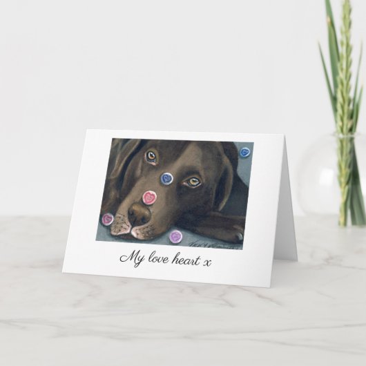 Carte de la Saint-Valentin Labrador au Chocolat (Devant)