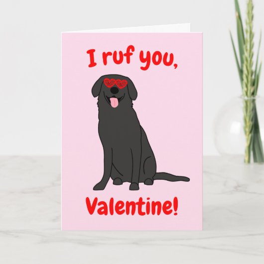 Carte de la Saint-Valentin Labrador Noir (Devant)