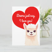 Carte de la Saint-Valentin Lama Mignon (Debout devant)