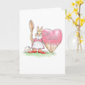 Carte de la Saint-Valentin Lapin Pâtissier (Fleur jaune)