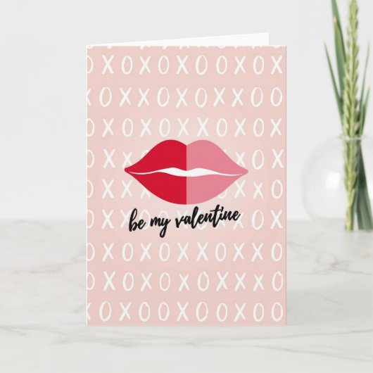 Carte de la Saint-Valentin Lèvres Roses (Devant)