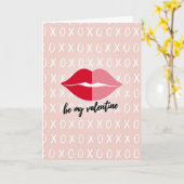 Carte de la Saint-Valentin Lèvres Roses (Fleur jaune)