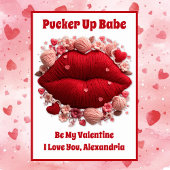 Carte de la Saint-Valentin Lèvres Rouges Audacieus