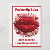 Carte de la Saint-Valentin Lèvres Rouges Audacieus (Devant)