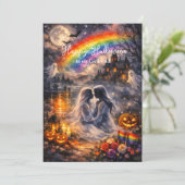 🎃🌈 Carte de la Saint-Valentin LGBT lesbienne Hal (Debout devant)