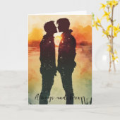 Carte de la Saint-Valentin LGBTQ pour couple gay e (Fleur jaune)