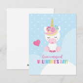 Carte de la Saint-Valentin Licorne (Devant / Derrière)