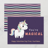 Carte de la Saint-Valentin Licorne Mignonne – Tu e (Devant / Derrière)