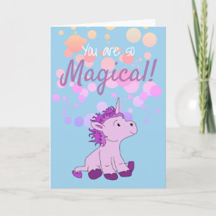Carte de la Saint-Valentin Licorne Rose Magique
