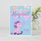Carte de la Saint-Valentin Licorne Rose Magique (Debout devant)