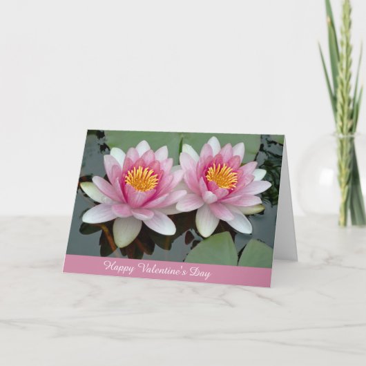 Carte de la Saint-Valentin Lotus, Nénuphar flottan (Devant)