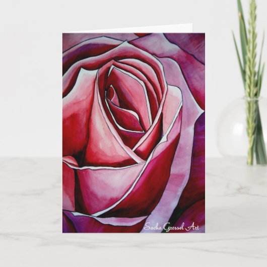 Carte de la Saint-Valentin macro fleur Rose rose (Devant)