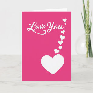 Carte de la Saint-Valentin Magenta Love You Hearts