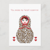 Carte de la Saint-Valentin Matriochka guépard (Devant)