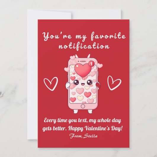 Carte de la Saint-Valentin mignonne et drôle | Tél (Devant)