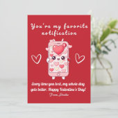 Carte de la Saint-Valentin mignonne et drôle | Tél (Debout devant)