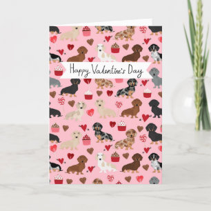 Carte de la Saint-Valentin mignonne pour teckel
