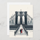 Carte de la Saint-Valentin Moderne Pont de Brookly (Devant / Derrière)