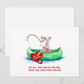 Carte de la Saint-Valentin Moose Pêche 5x7 (Devant / Derrière)
