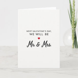 Carte de la Saint-Valentin Mr et Mrs à venir