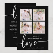 Carte de la Saint-Valentin noir et blanc (Devant / Derrière)